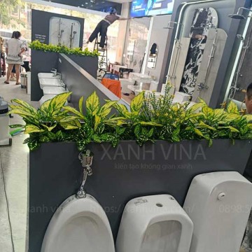 Bồn cây giả KT 120x25cm tại showroom Thiết Bị Vệ Sinh 183 Trường Chinh